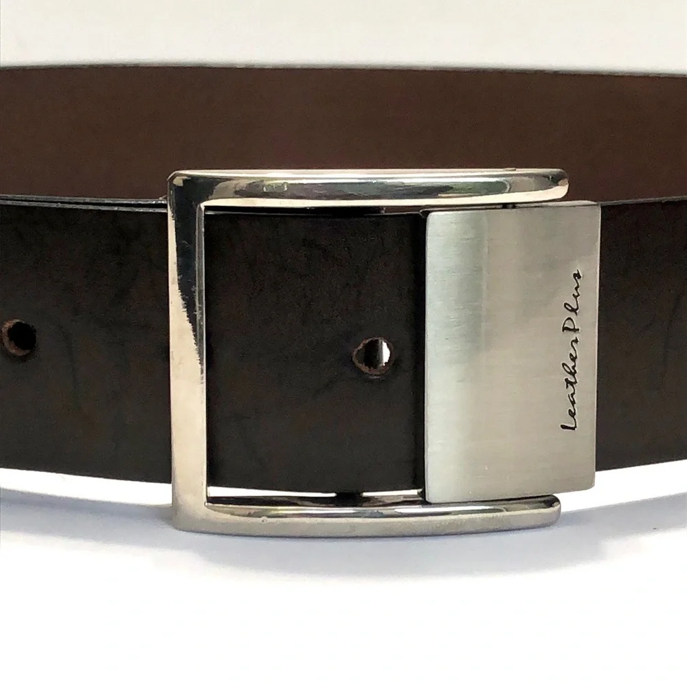 Leather Plus Brown Silver Spanish Leather Belt size 32